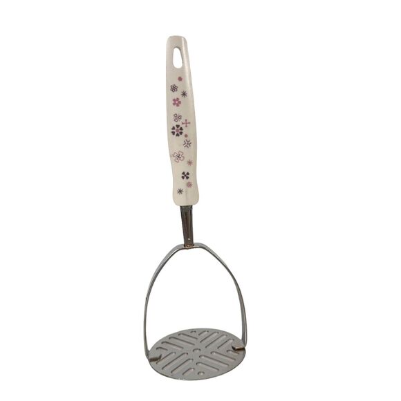 Ekco USA Stainless Masher Melamine Purple Flower Power Starburst Atomic Vintage - Picture 2 of 9